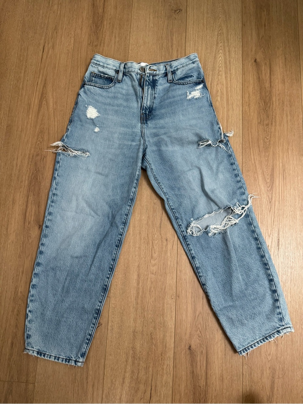 Frame Denim Light Blue Distressed Boyfriend Jeans